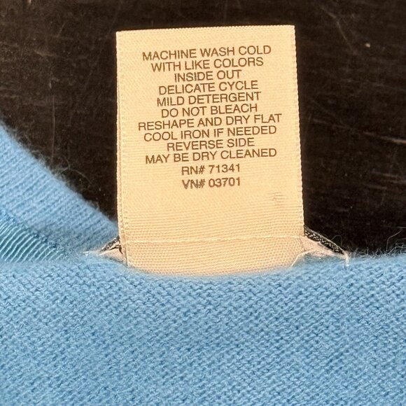 LL Bean Angora Blend ¾ Sleeve Blue Peplum Babydoll Sweater Womens Size Medium - Picture 6 of 8